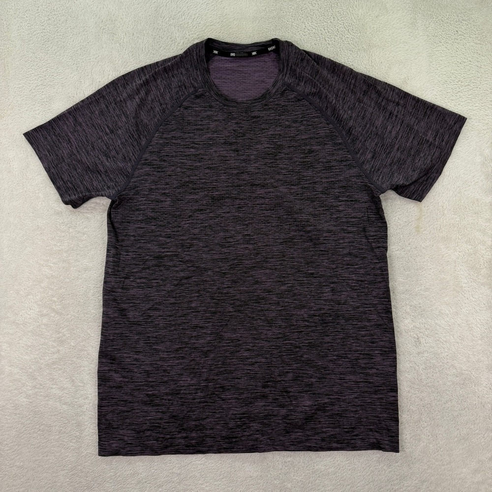 Rhone Mens Large T-Shirt Adult Purple Space Dye Reign Performance Activewear Gym